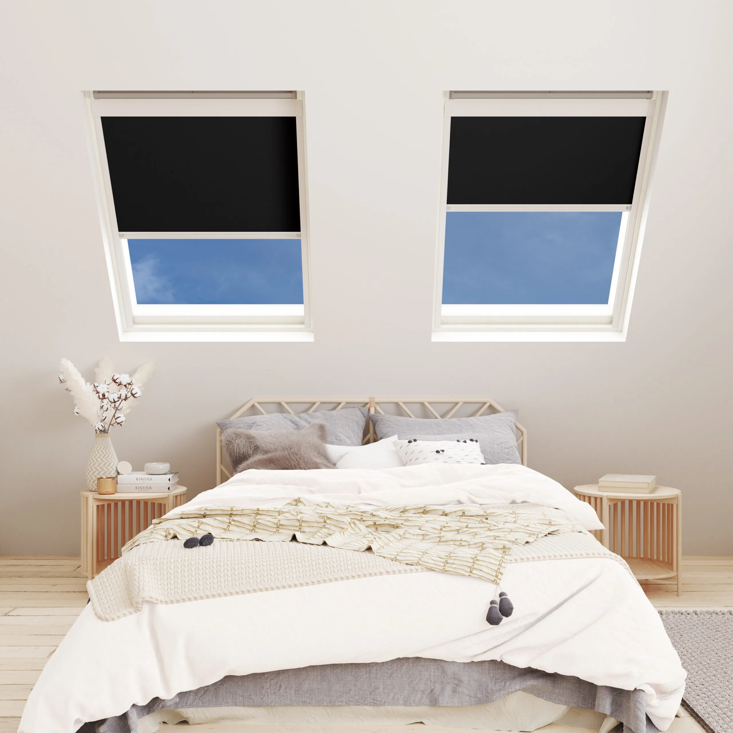 Blackout Blinds above bed Surbiton